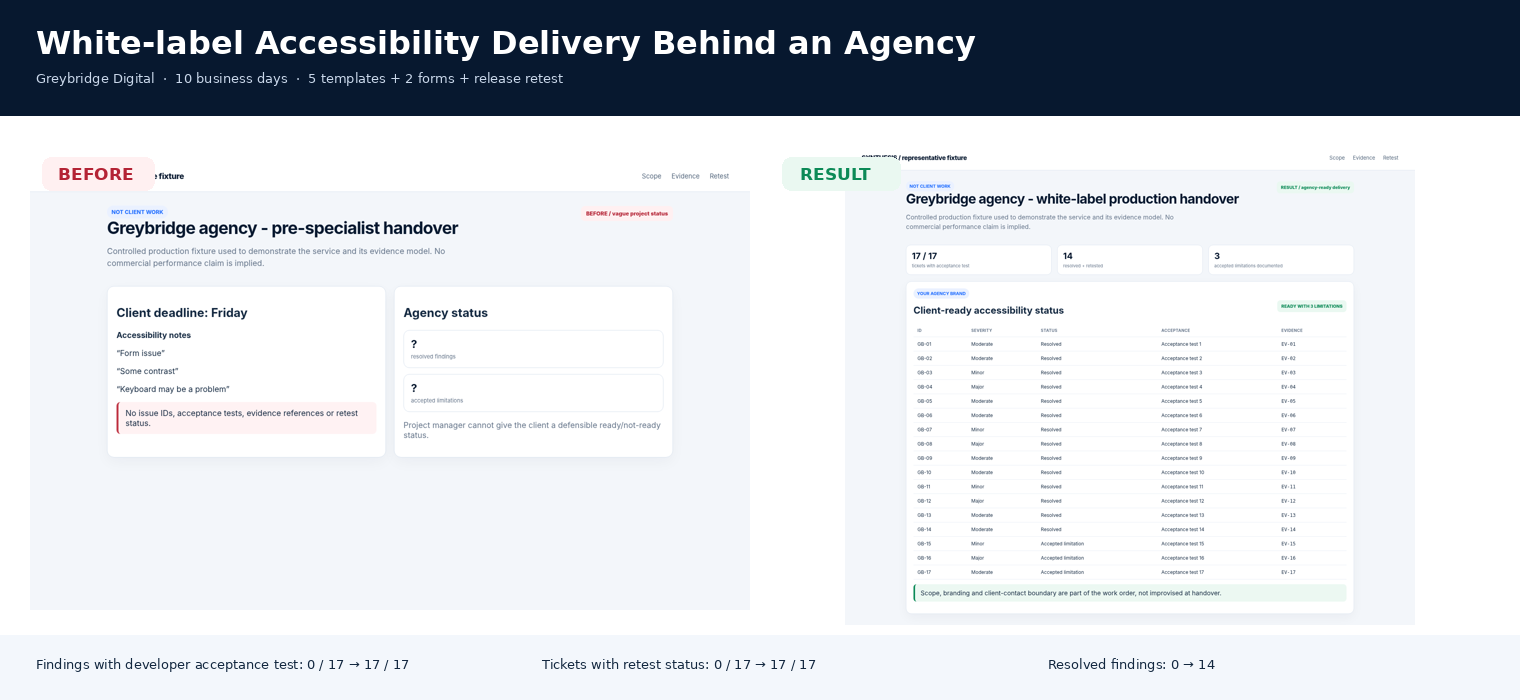 White-label Accessibility Delivery Behind an Agency