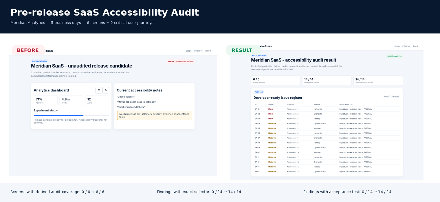 Pre-release SaaS Accessibility Audit